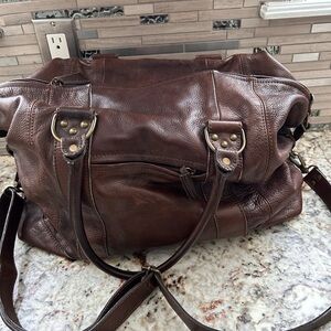 H&M all leather travel bag with Crossbody strap/very rare